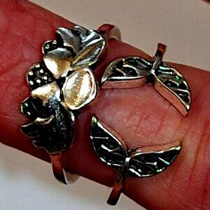 Women's Stainless Steel  2 Ring Set Size 8